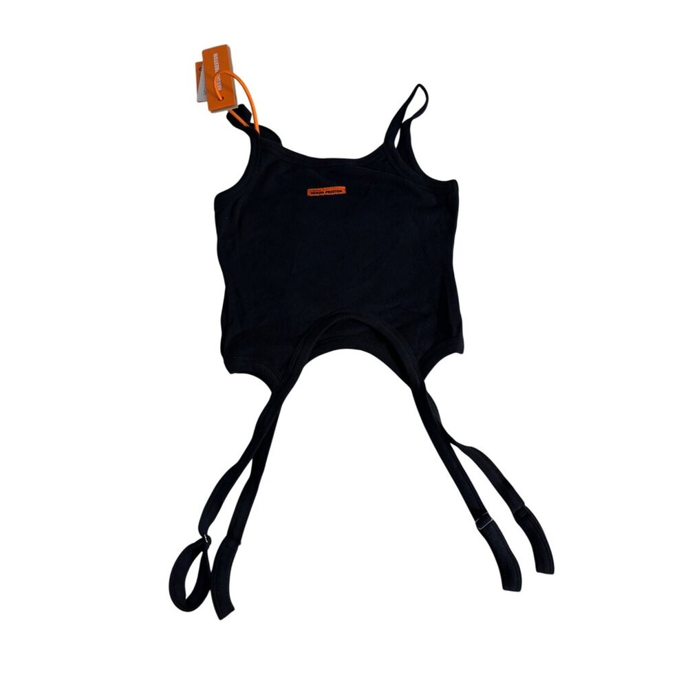 Heron Preston Womens Black Hoods Tank Top With Straps Large